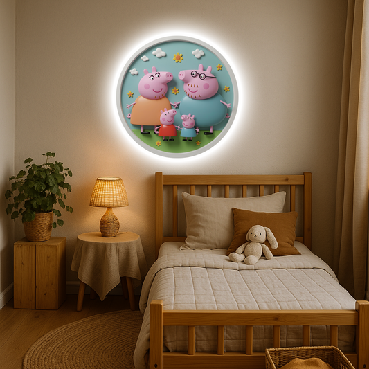 Luminous poster - Peppa Pig Family - Night lamp