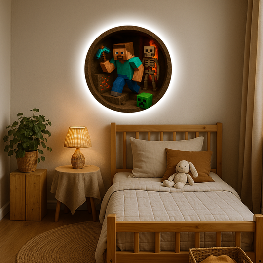 Luminous poster - Minecraft hero - Night lamp