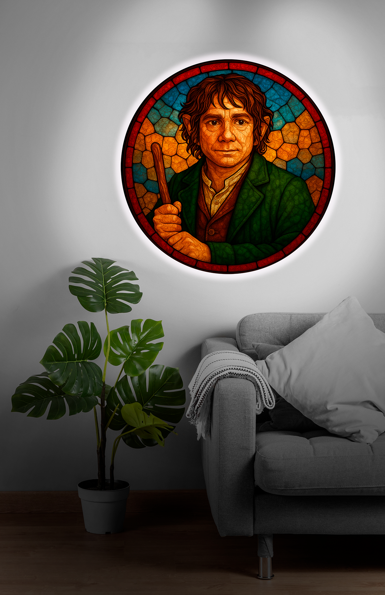 Luminous poster Bilbo Glass Portrait