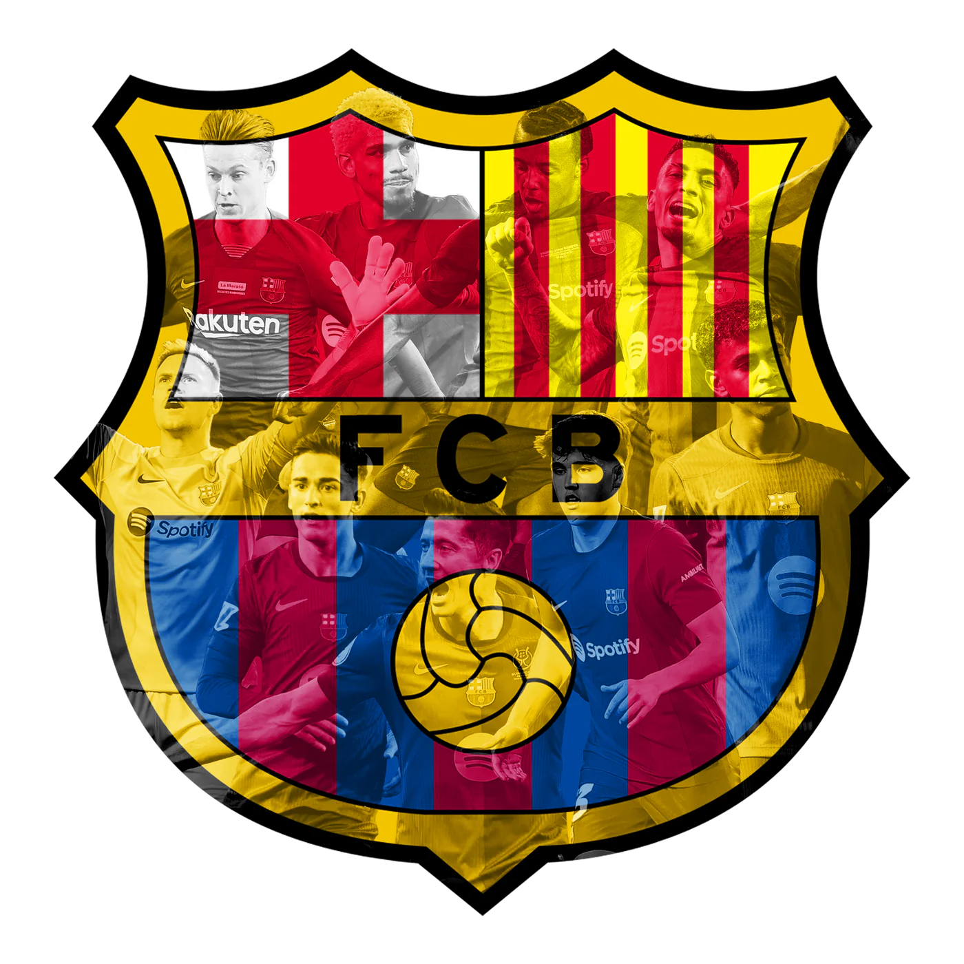 Luminous poster Barcelona - Recent players