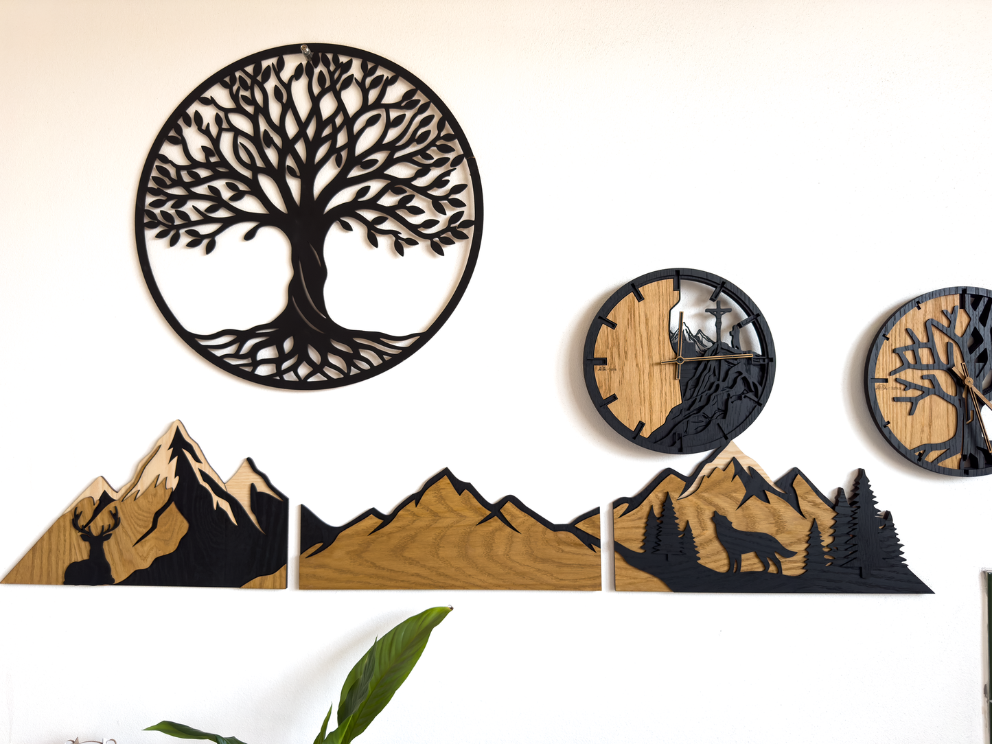 Mountains & Landscape Panel – Real Nature Oak Wood Wall Decor (T-Tatra)