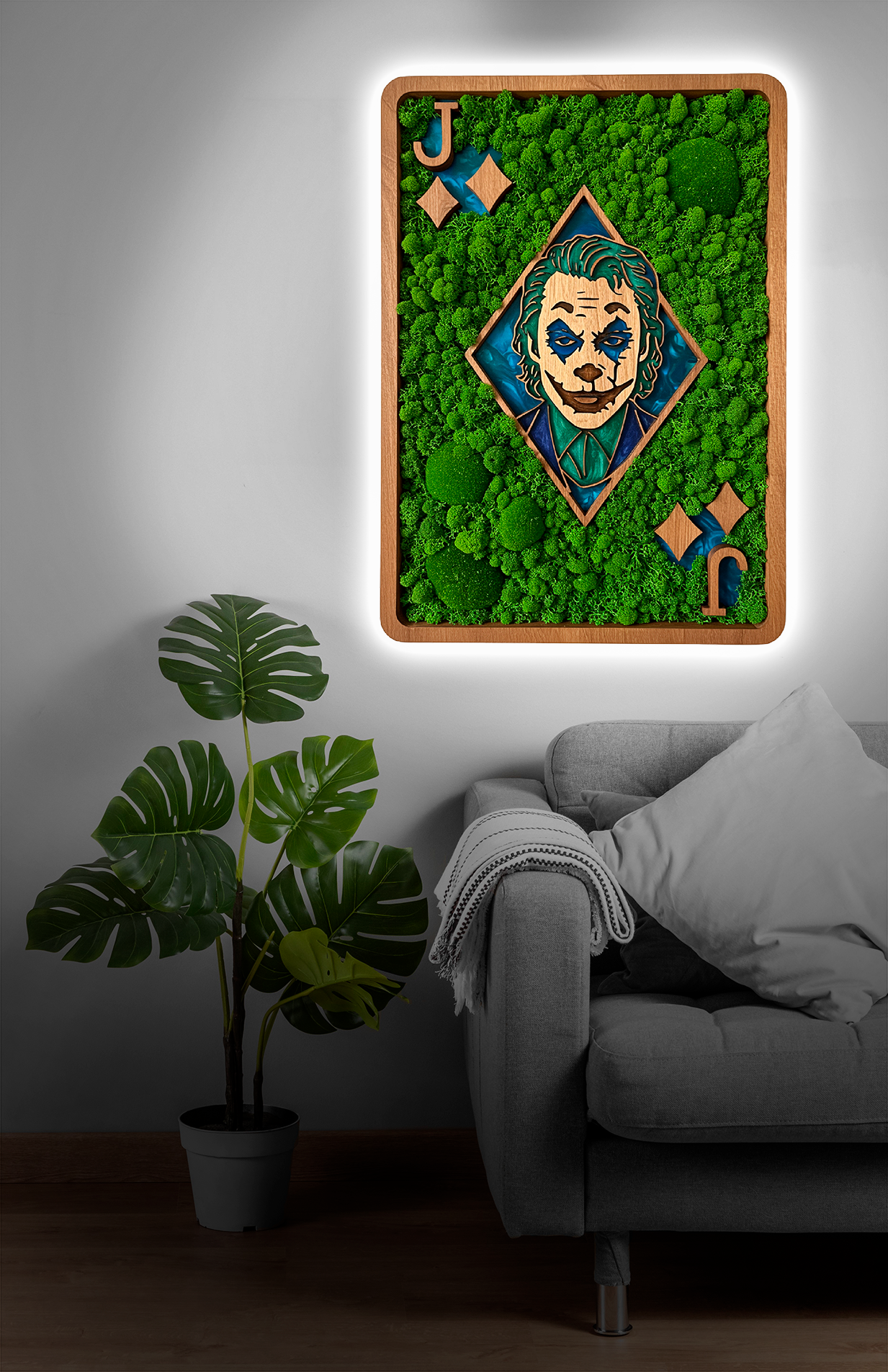 Luminous poster "Moss" stylized Joker Card