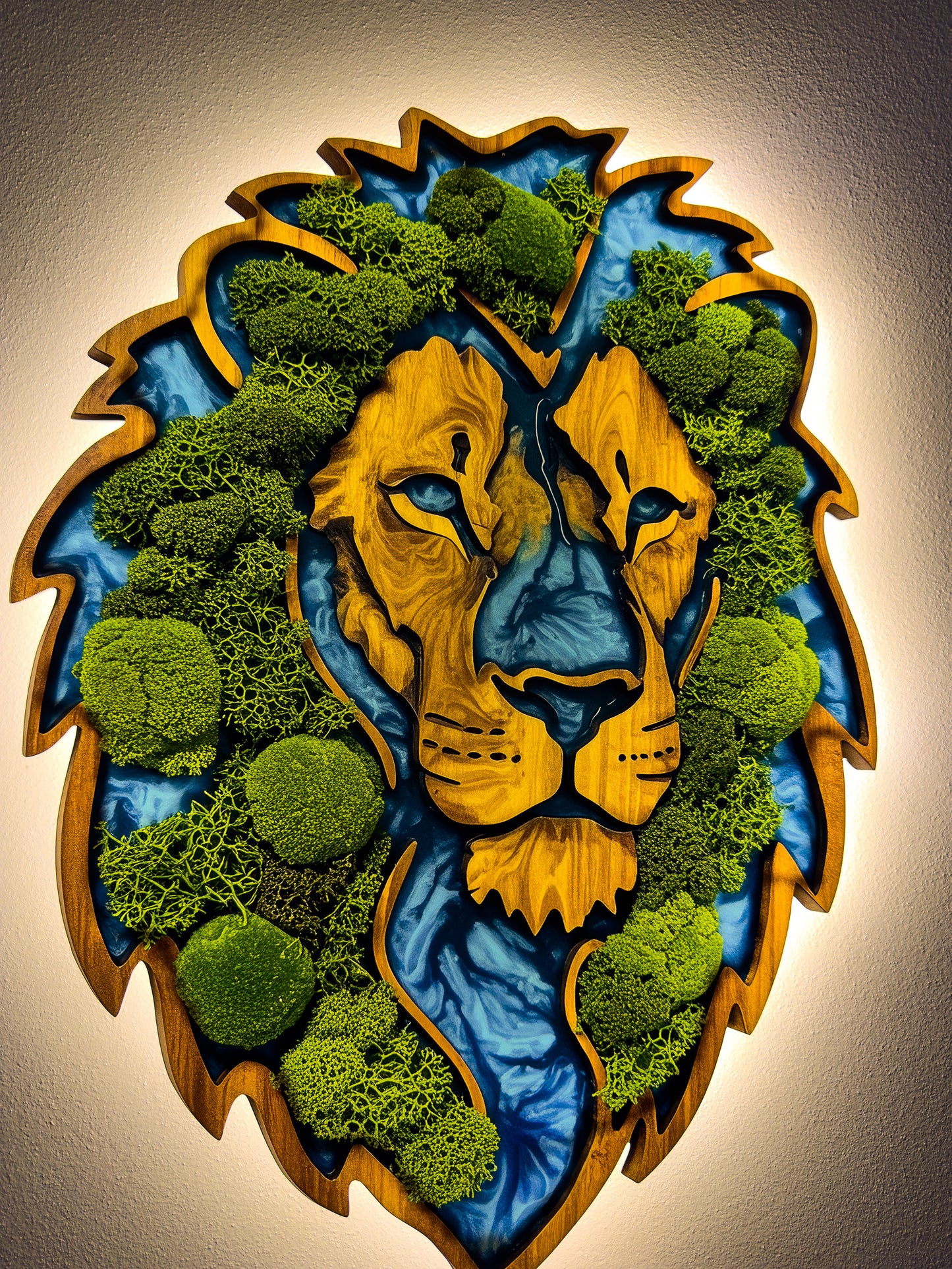 Luminous poster Lion Mufasa Glass poster - moss stylized