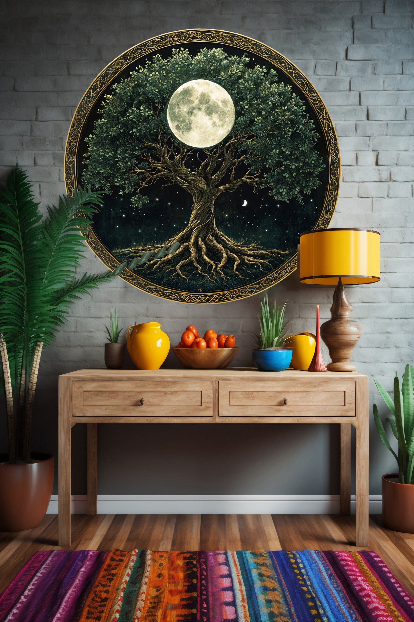 Wooden UV printed Tree of Life - Moon keeper