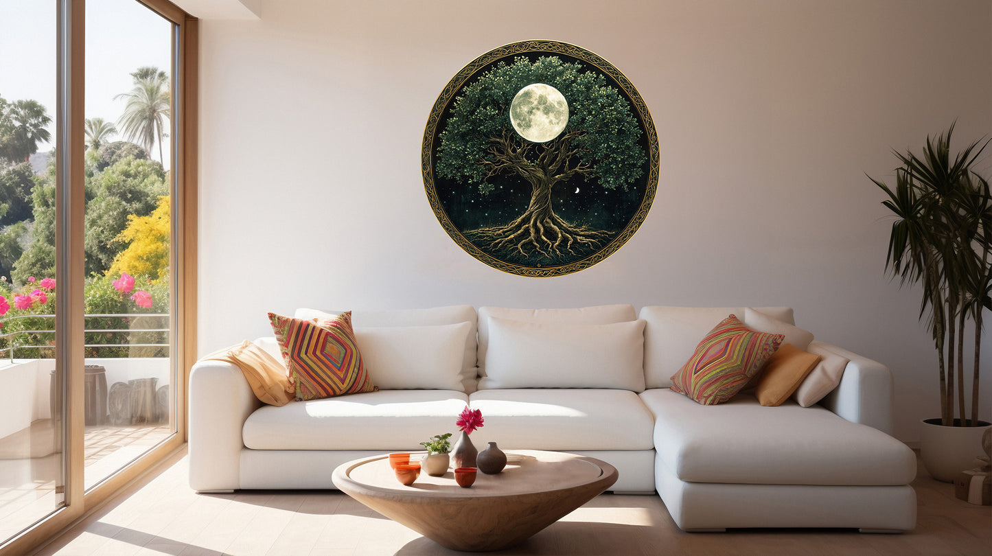 Wooden UV printed Tree of Life - Moon keeper
