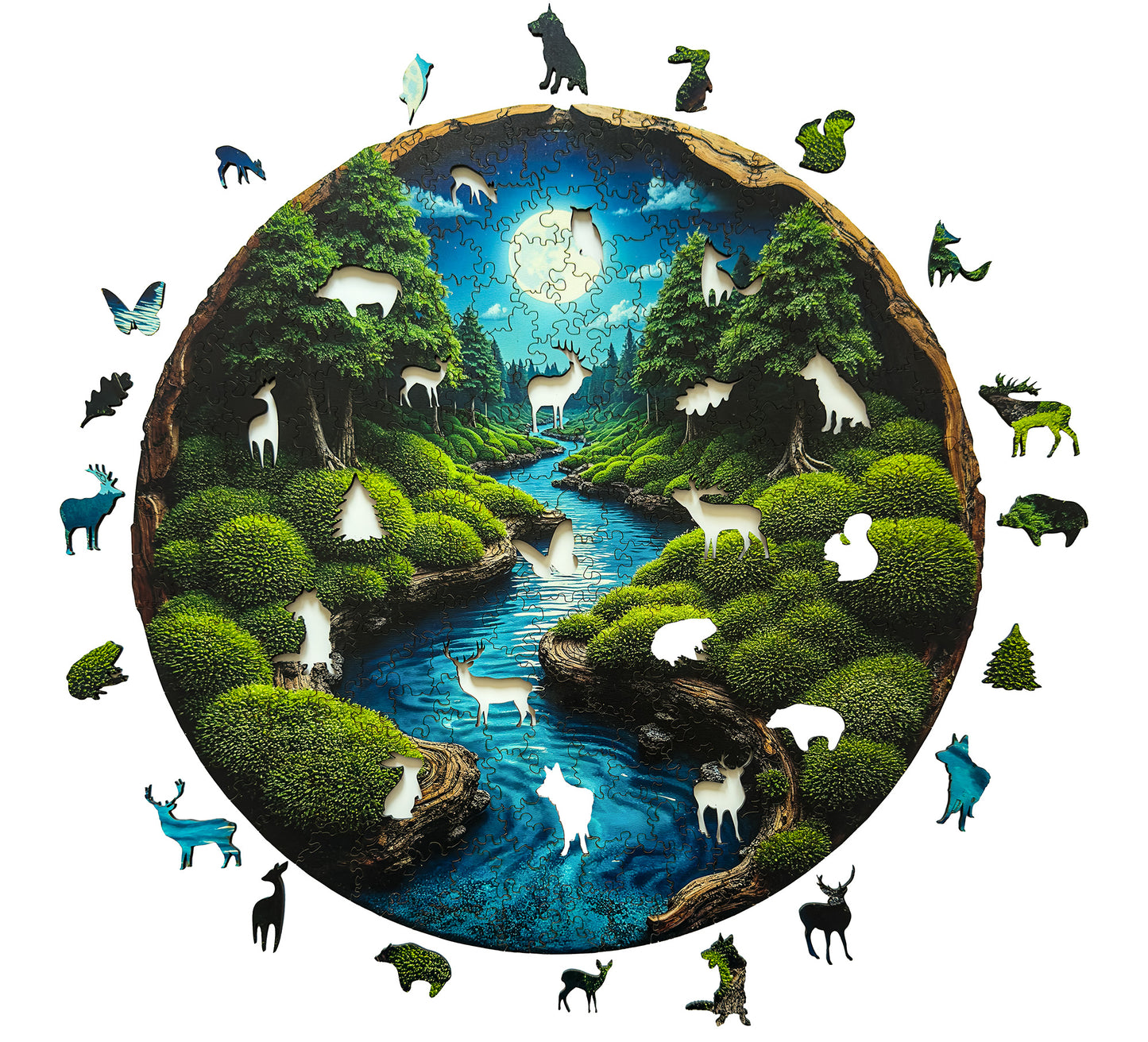 Wooden Puzzle - Moon time