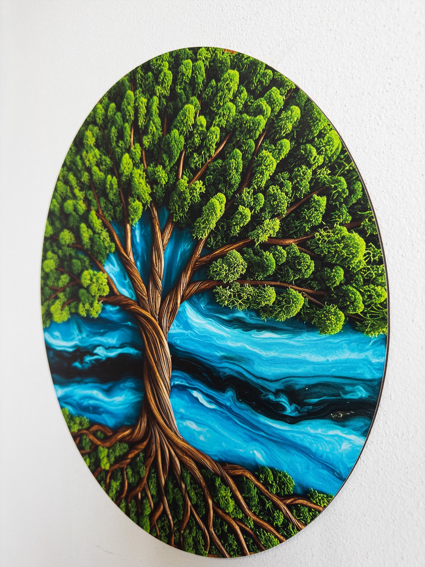Wooden UV printed Moss wall decor Tree of Life