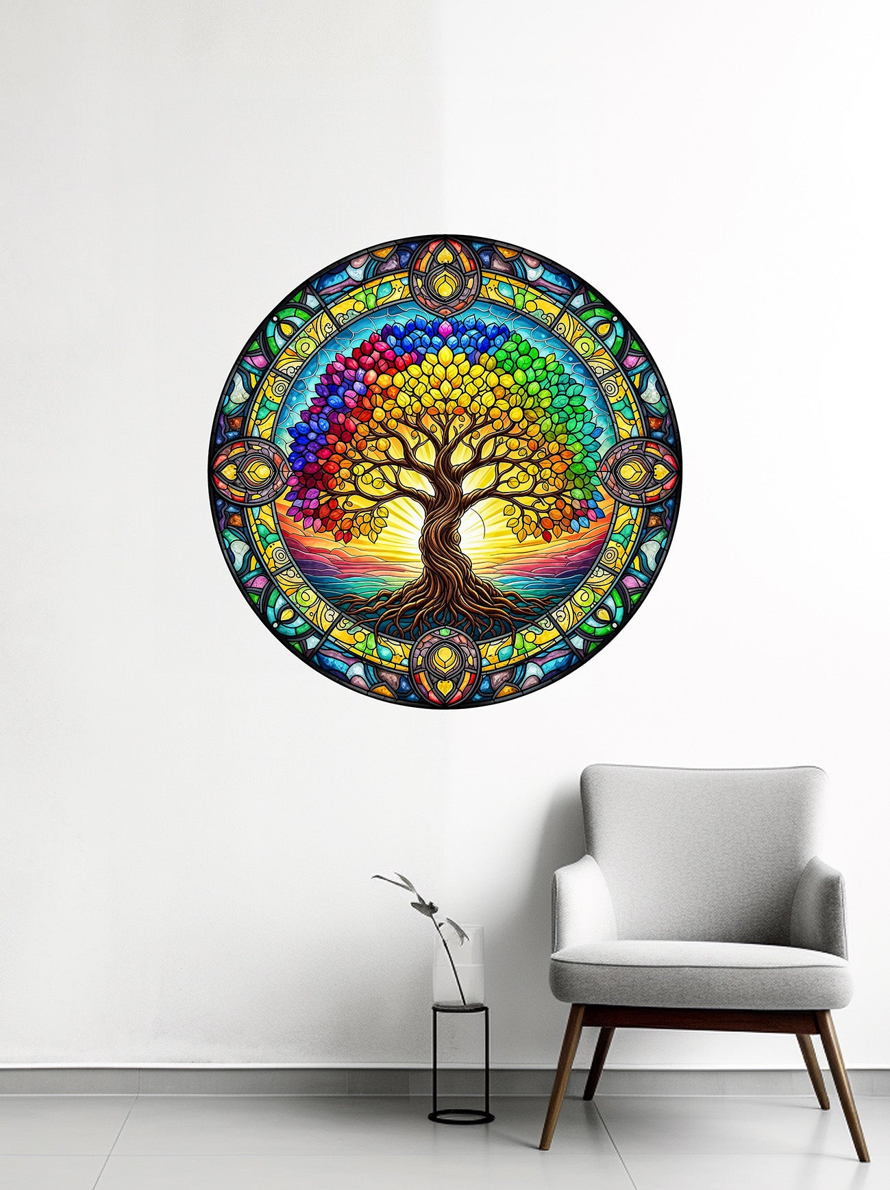 Wooden UV printed Happy Glassy Tree of Life