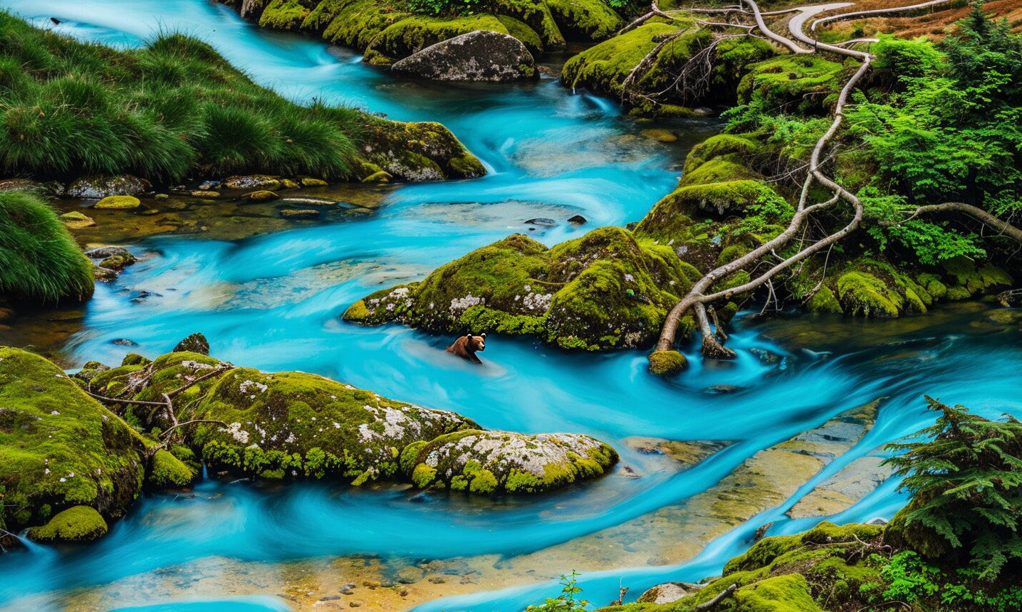 Wooden UV printed Moss wall decor Mossy Mountains