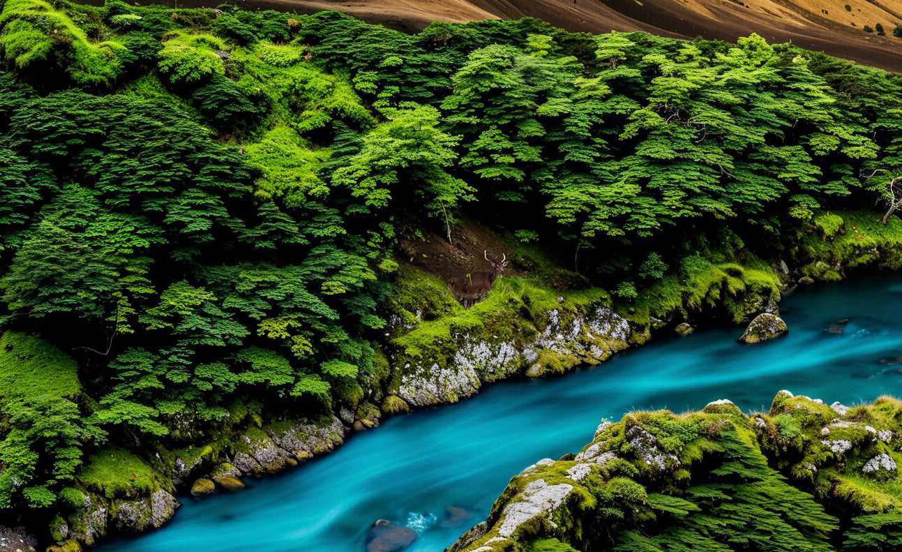 Wooden UV printed Moss wall decor Mossy Mountains