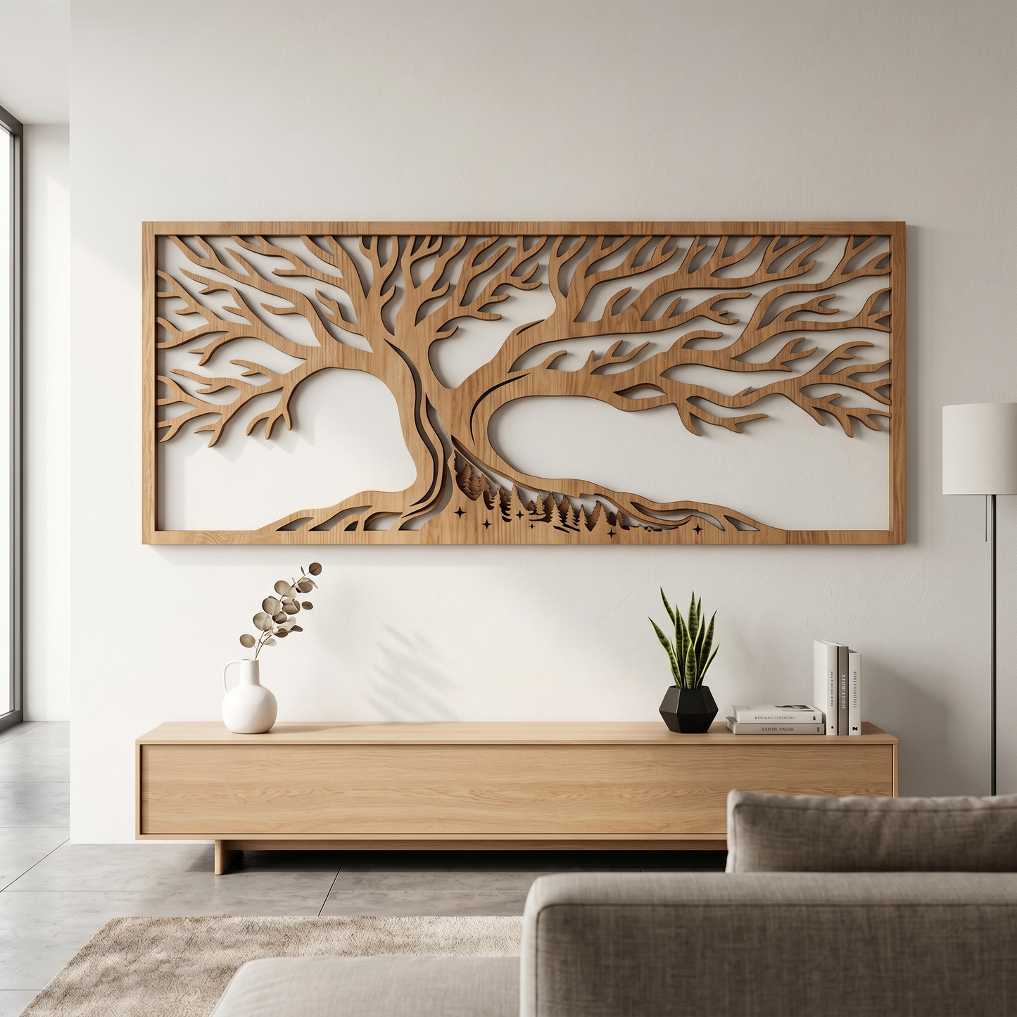 Tree of Forest Mero Brown – Real Nature Oak Wood Wall Decor (T-Tatra)