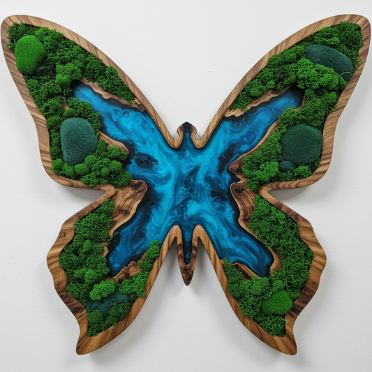 Luminous poster Butterfly Glass poster - moss stylized