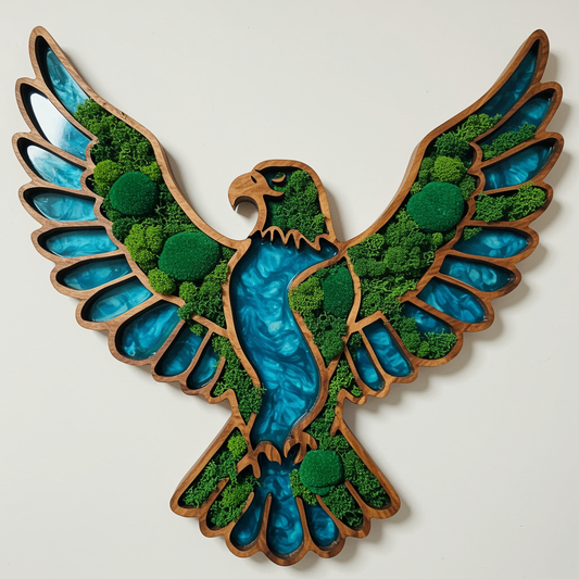 Luminous poster Eagle Glass poster - moss stylized