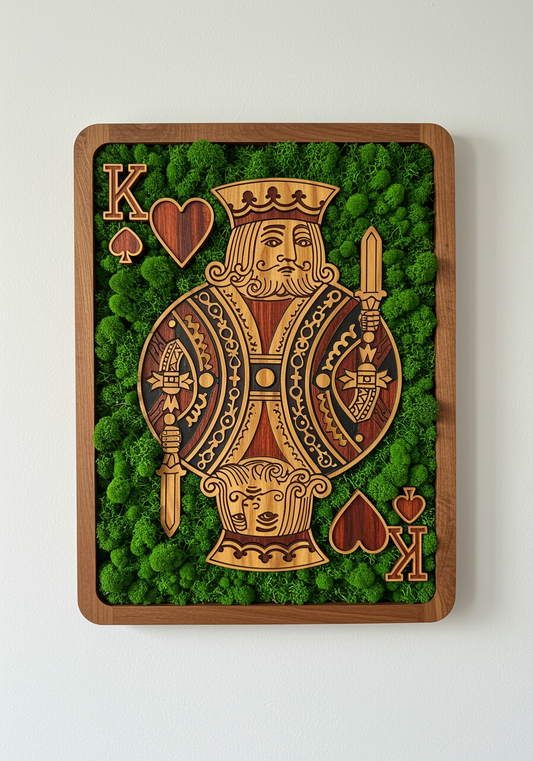 Luminous poster King card Glass poster - moss stylized