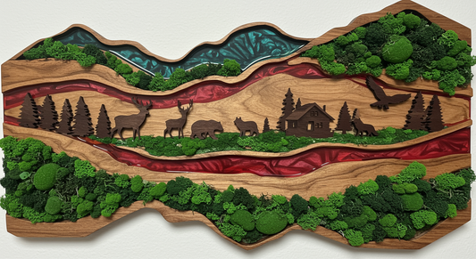 Luminous poster Nature Glass poster - moss stylized