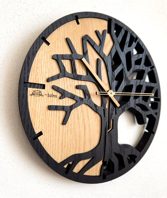 Tree of Life oak wall clock