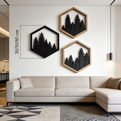 3 Hexagons – Real Nature Oak Wood Wall Decor