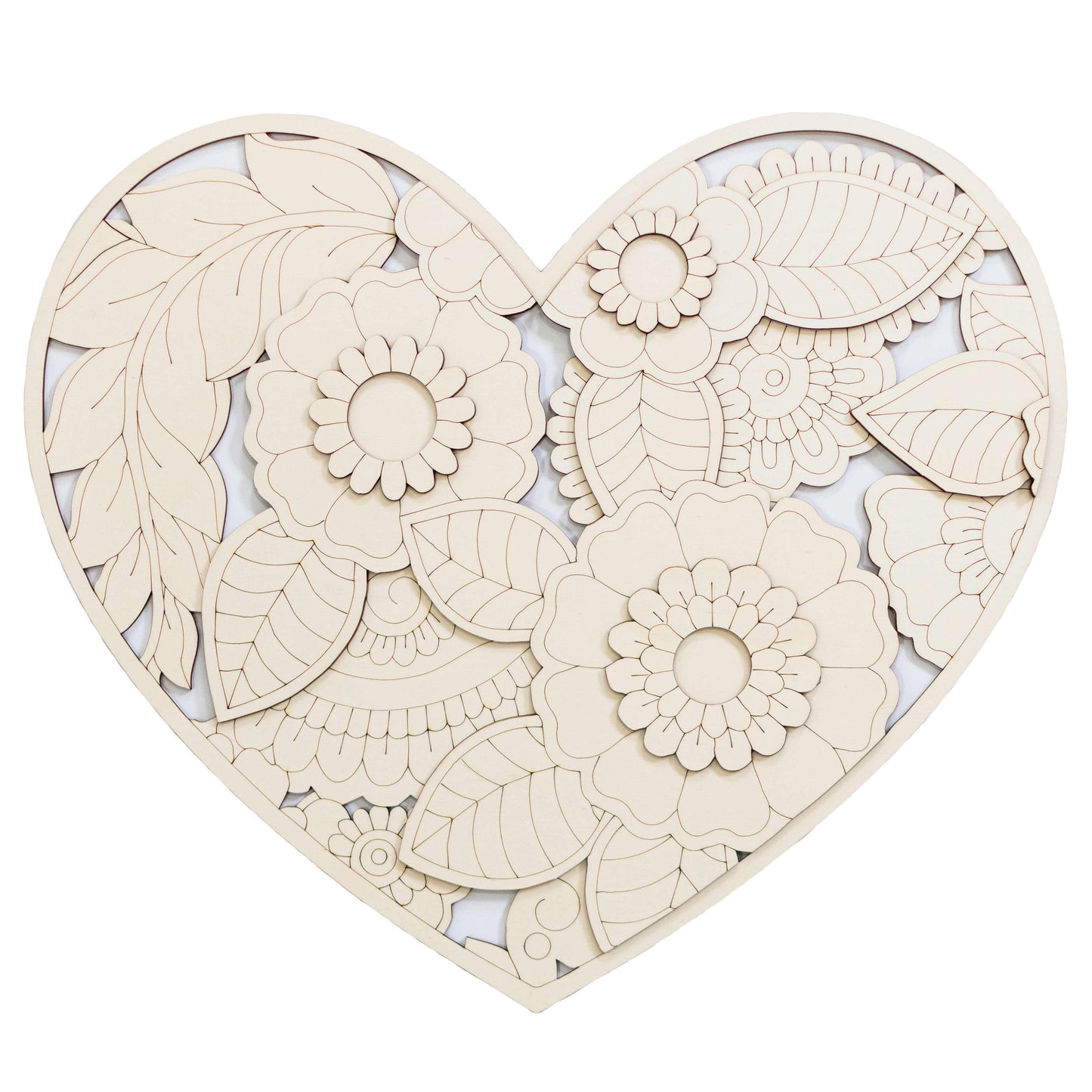 Amore 3D - Wooden coloring image - wall decoration