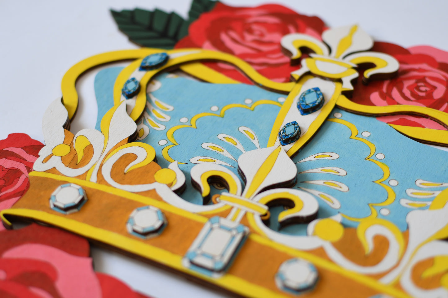 Royal Crown 3D - Wooden coloring image - wall decoration