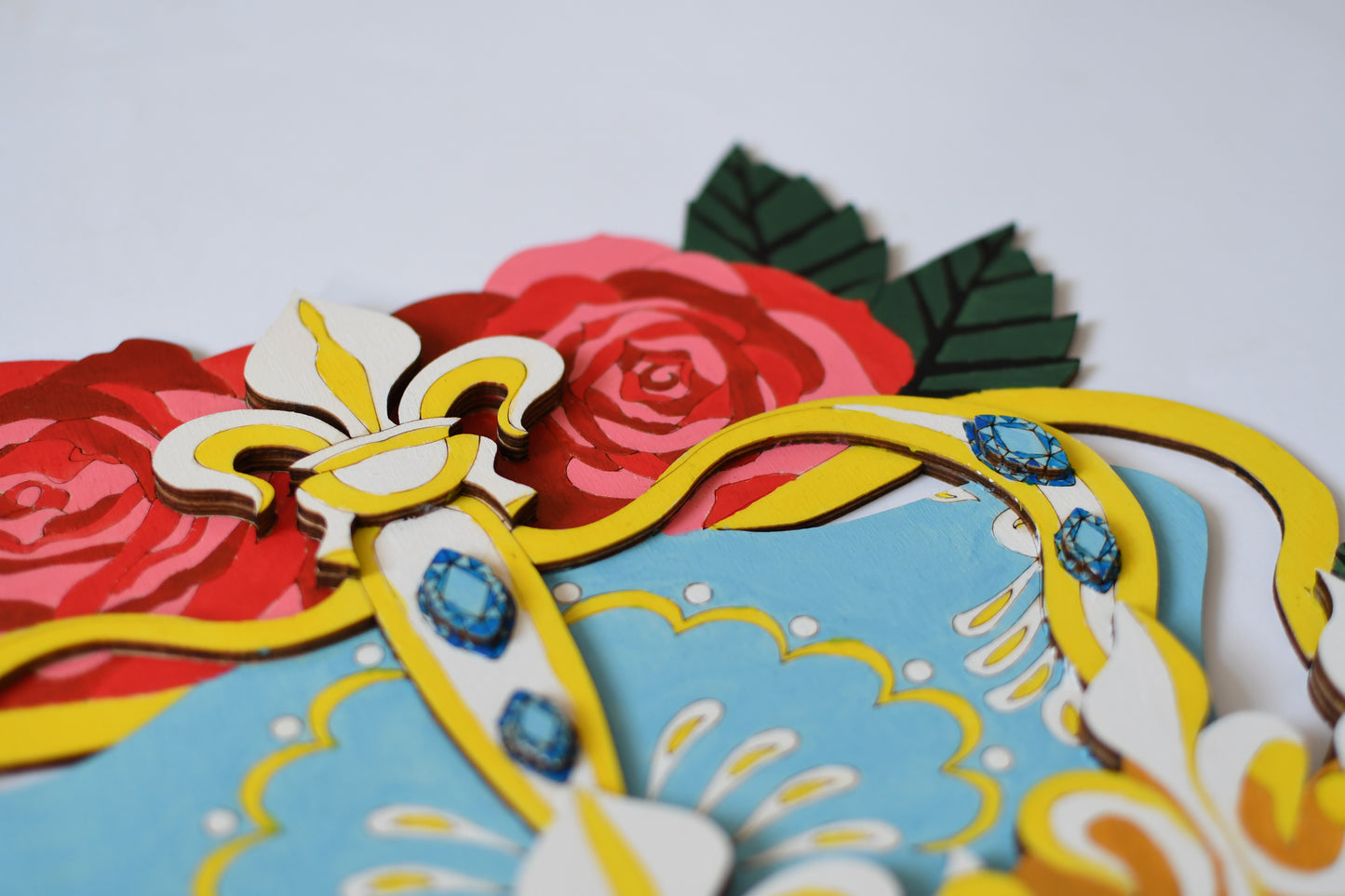 Royal Crown 3D - Wooden coloring image - wall decoration
