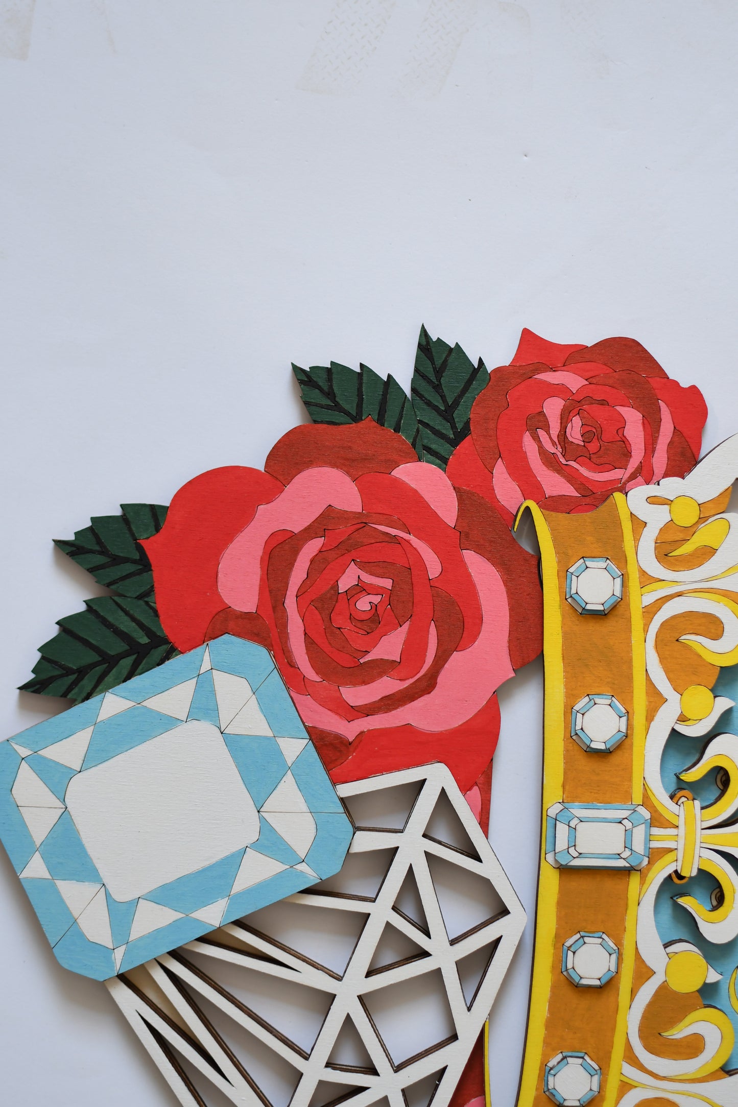Royal Crown 3D - Wooden coloring image - wall decoration