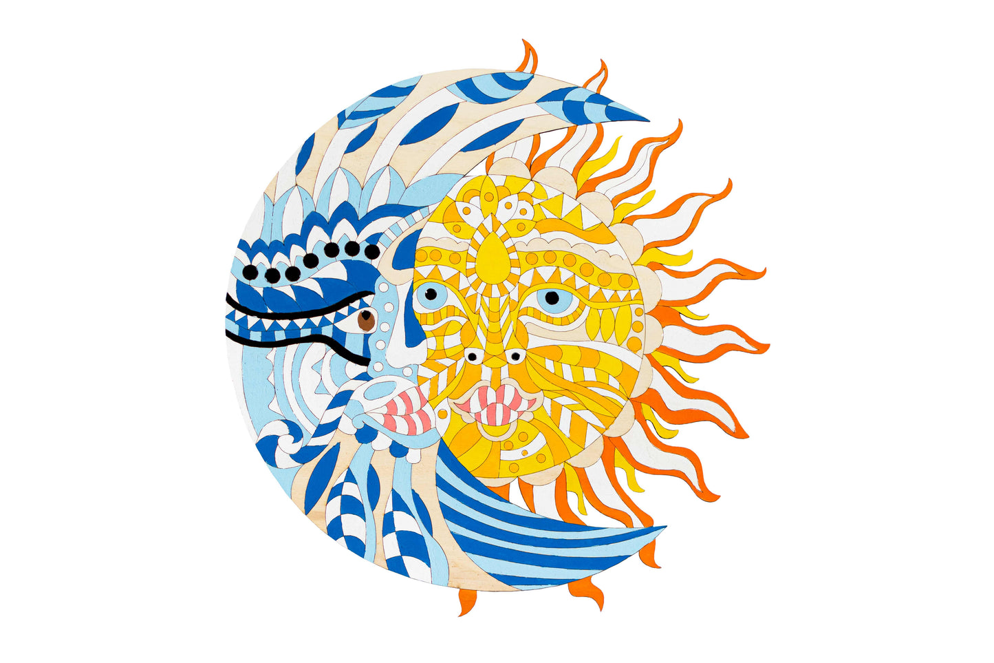 Day and night - 2D Wooden coloring image - wall decoration
