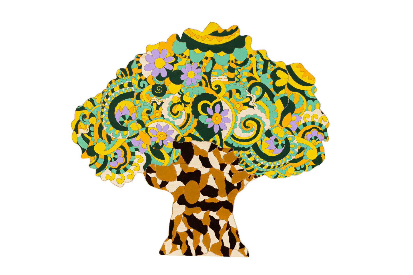 Mandala tree - Wooden coloring image - wall decoration
