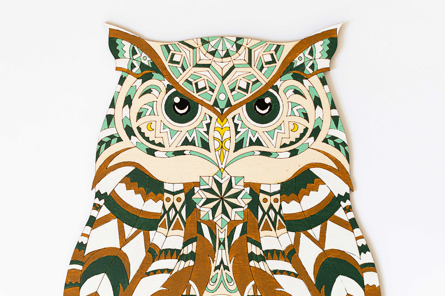 Bubo Bubo - Wooden coloring image - wall decoration