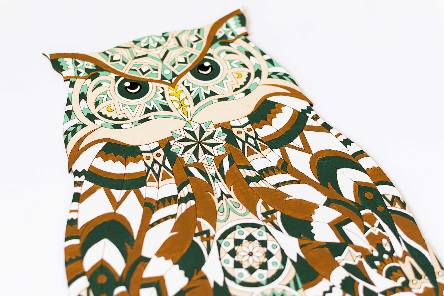 Bubo Bubo - Wooden coloring image - wall decoration