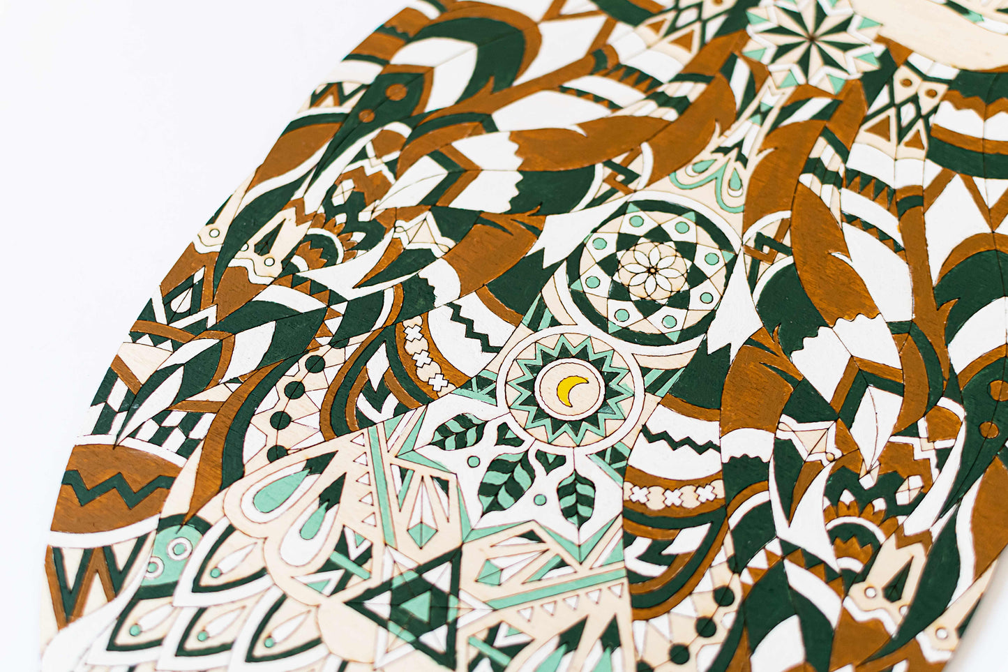 Bubo Bubo - Wooden coloring image - wall decoration