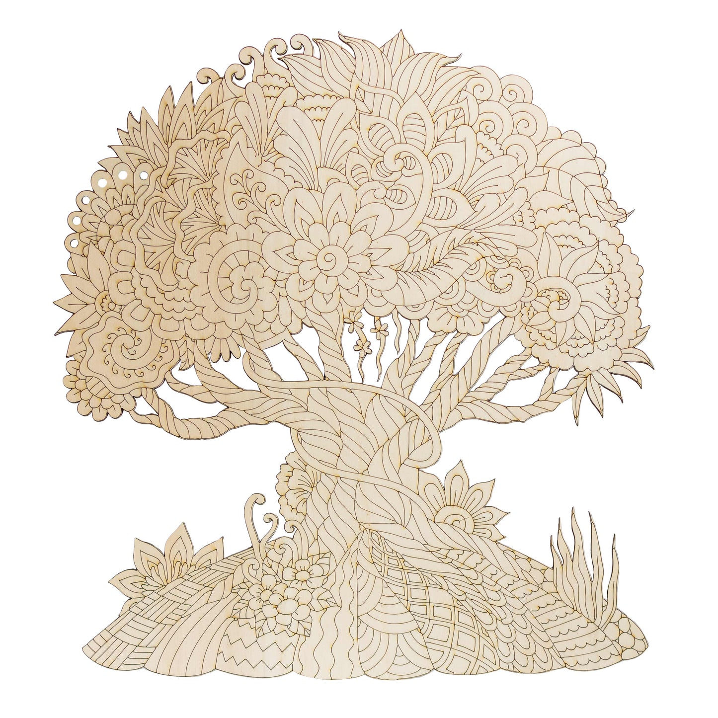 Tree of the forest fairies - Wooden coloring image - wall decoration