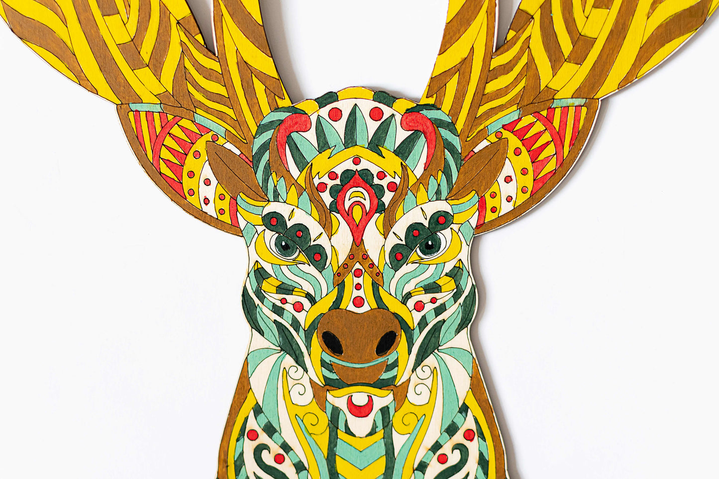 Mandala deer - Wooden coloring image - wall decoration