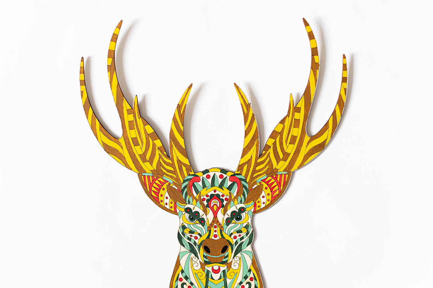 Mandala deer - Wooden coloring image - wall decoration
