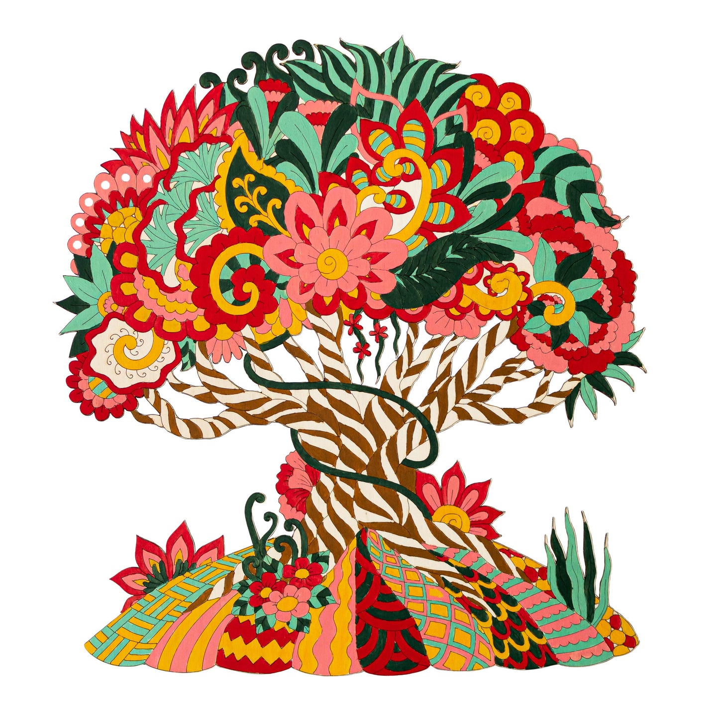 Tree of the forest fairies - Wooden coloring image - wall decoration