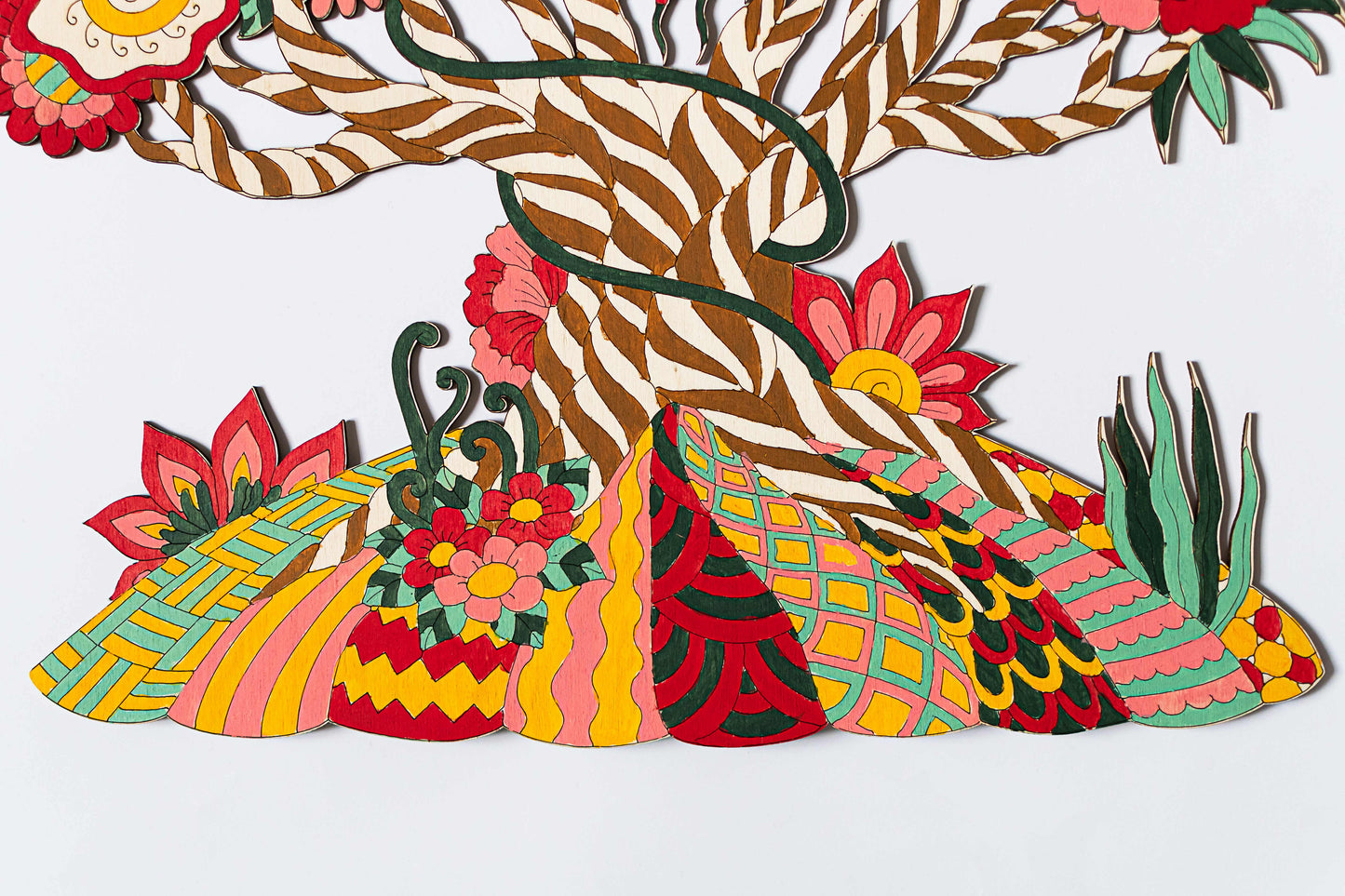 Tree of the forest fairies - Wooden coloring image - wall decoration