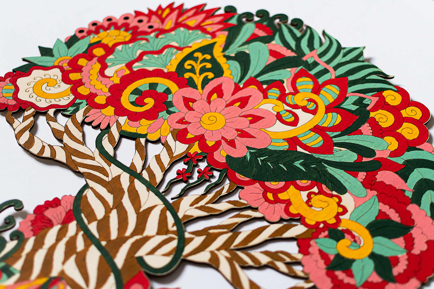 Tree of the forest fairies - Wooden coloring image - wall decoration