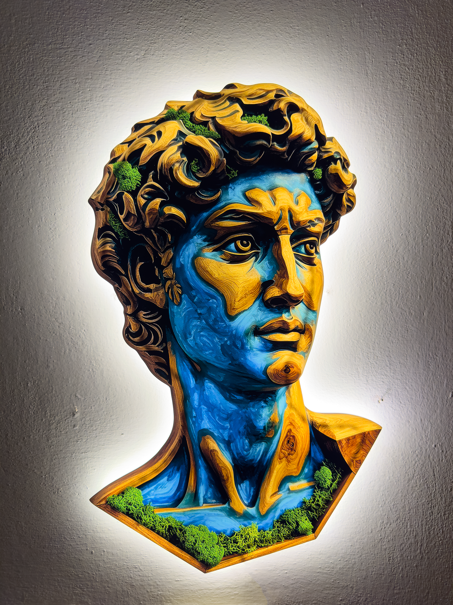 Luminous poster Moss wall decor David (Michelangelo)