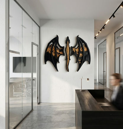 Dragon oak wall decor