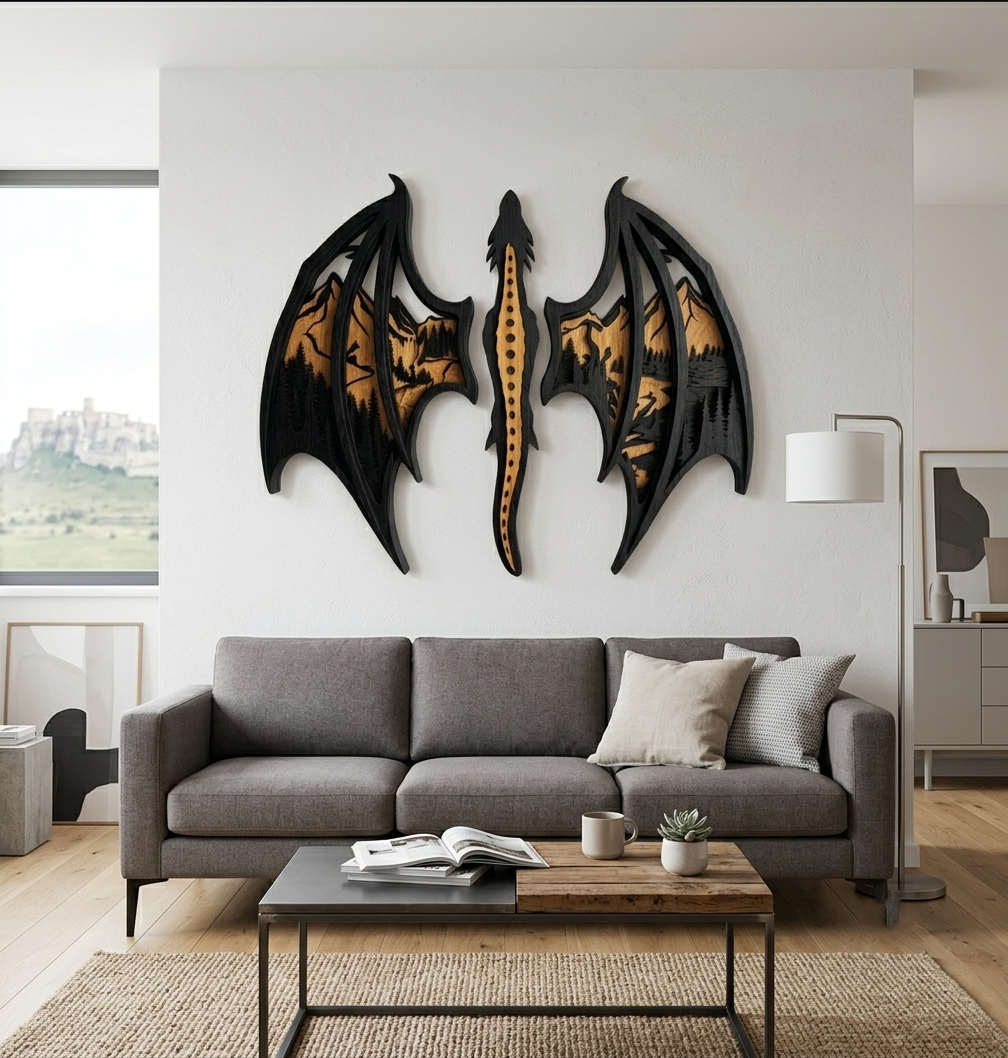 Dragon Smaug – Real Nature Oak Wood Wall Decor (T-Tatra)