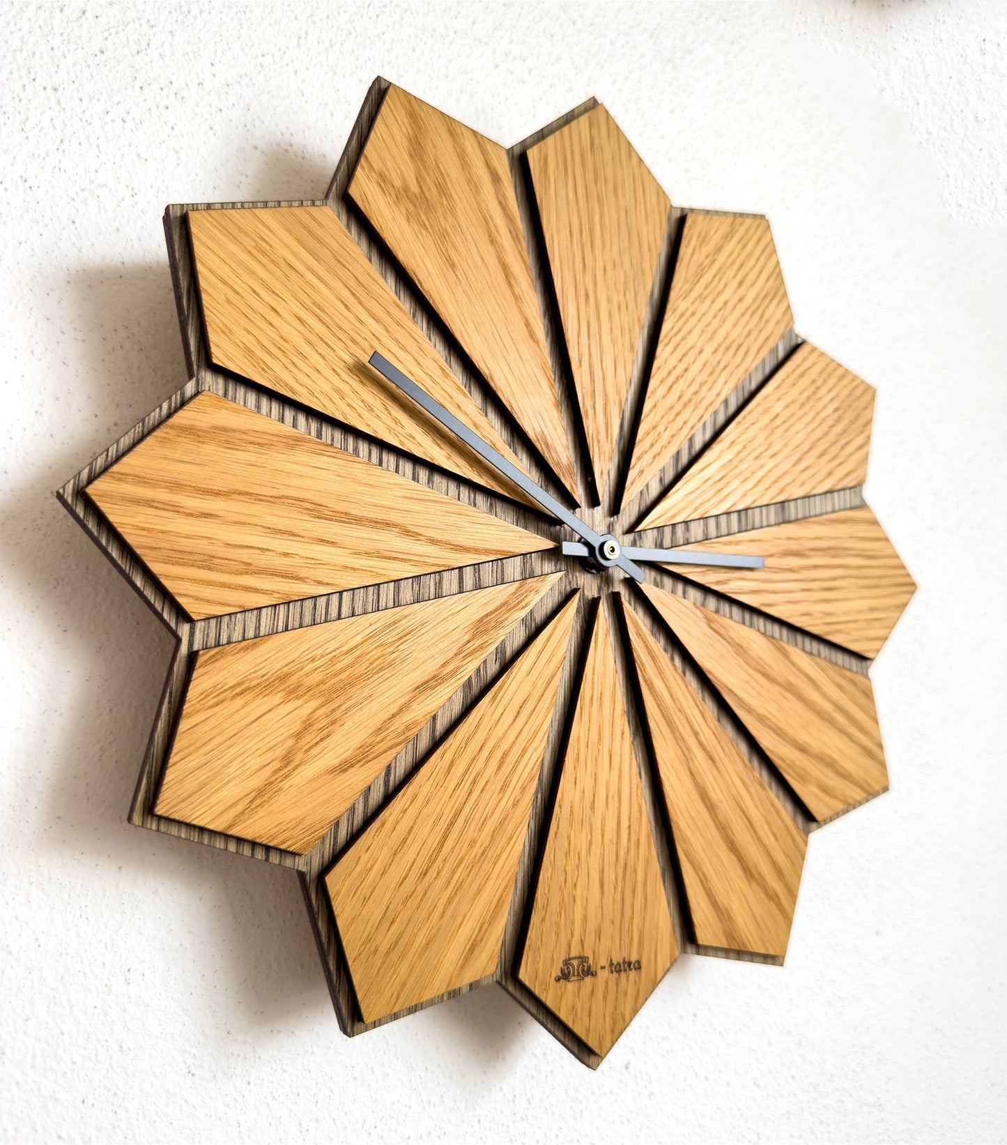 Sunrise oak wall clock