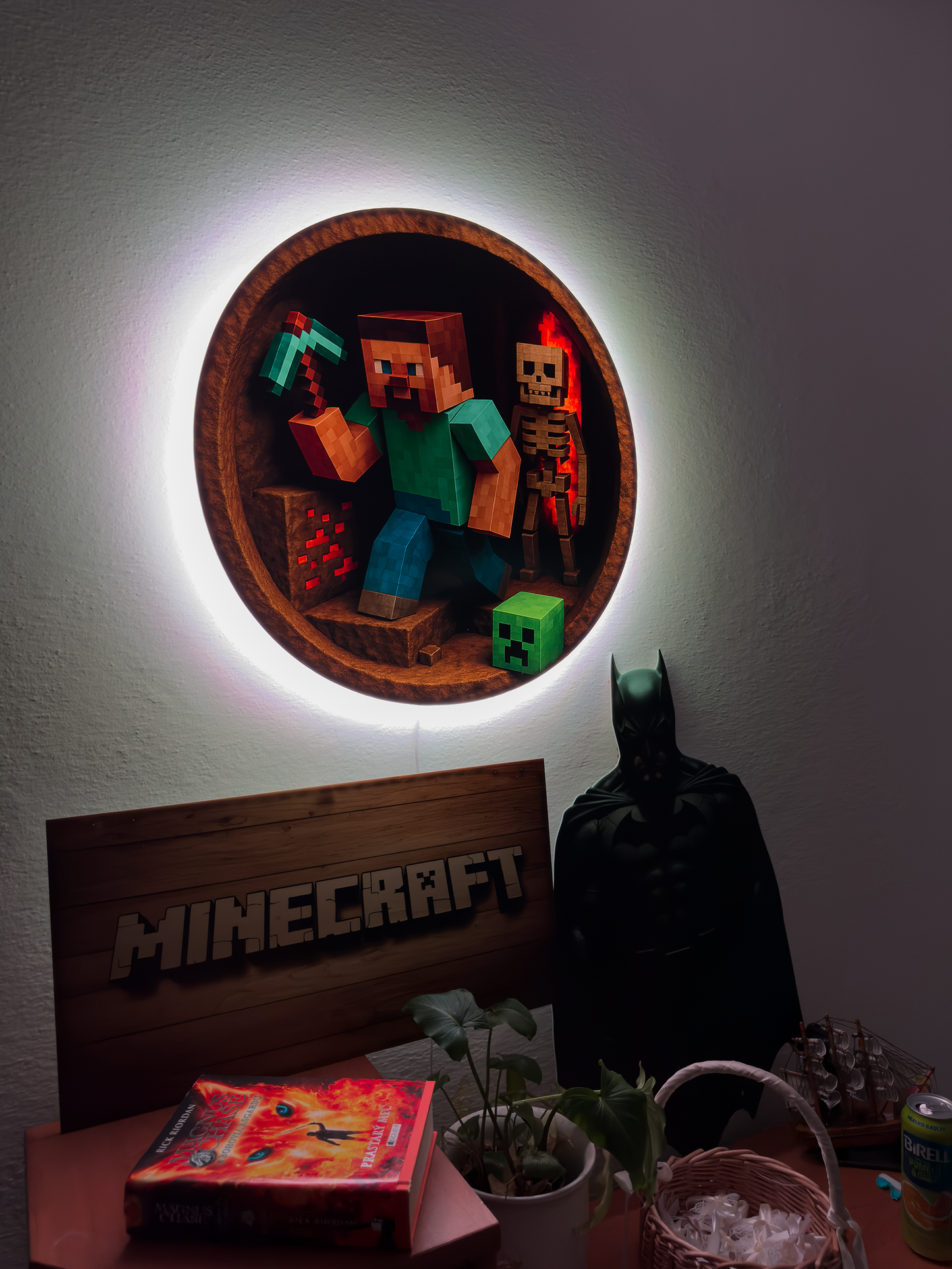 Luminous poster - Minecraft hero - Night lamp