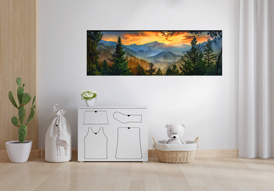 Luminous poster Mountain sunset
