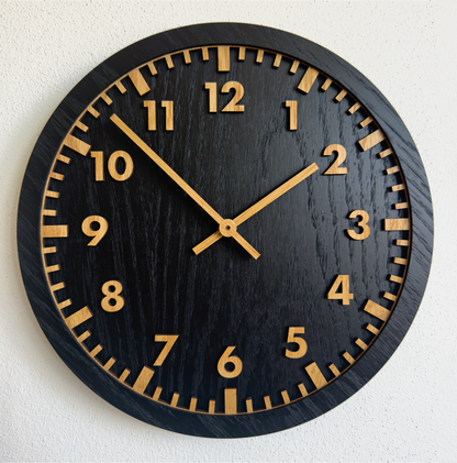 Noir – 3D Oak Wood Wall Clock