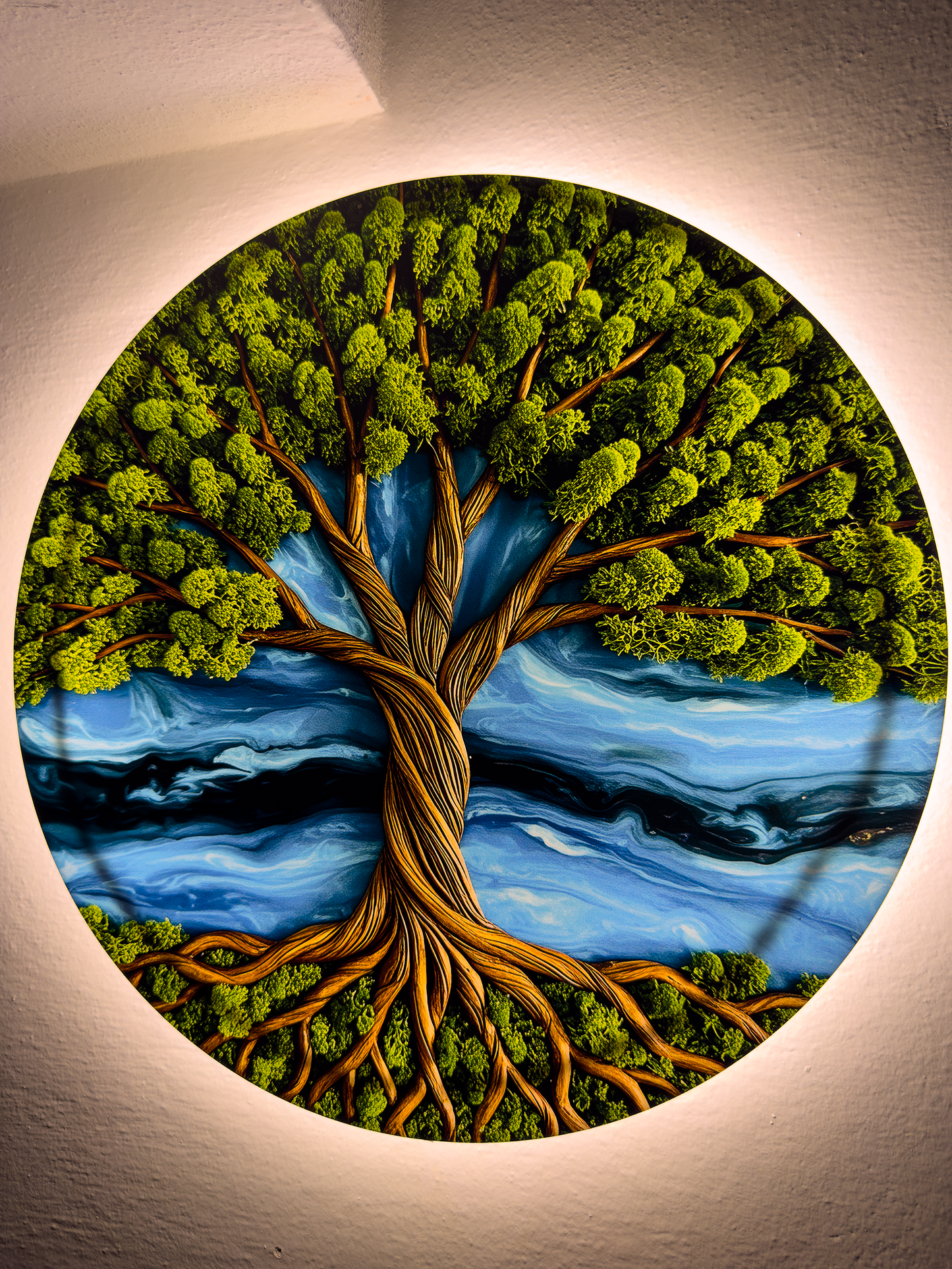 Luminous poster Moss wall decor Tree of Life