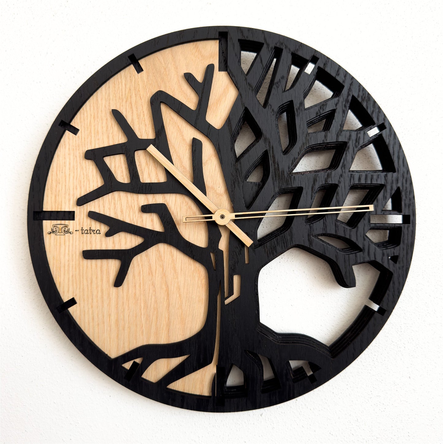 Tree of Life – 3D Oak Wood Wall Clock (T-Tatra)