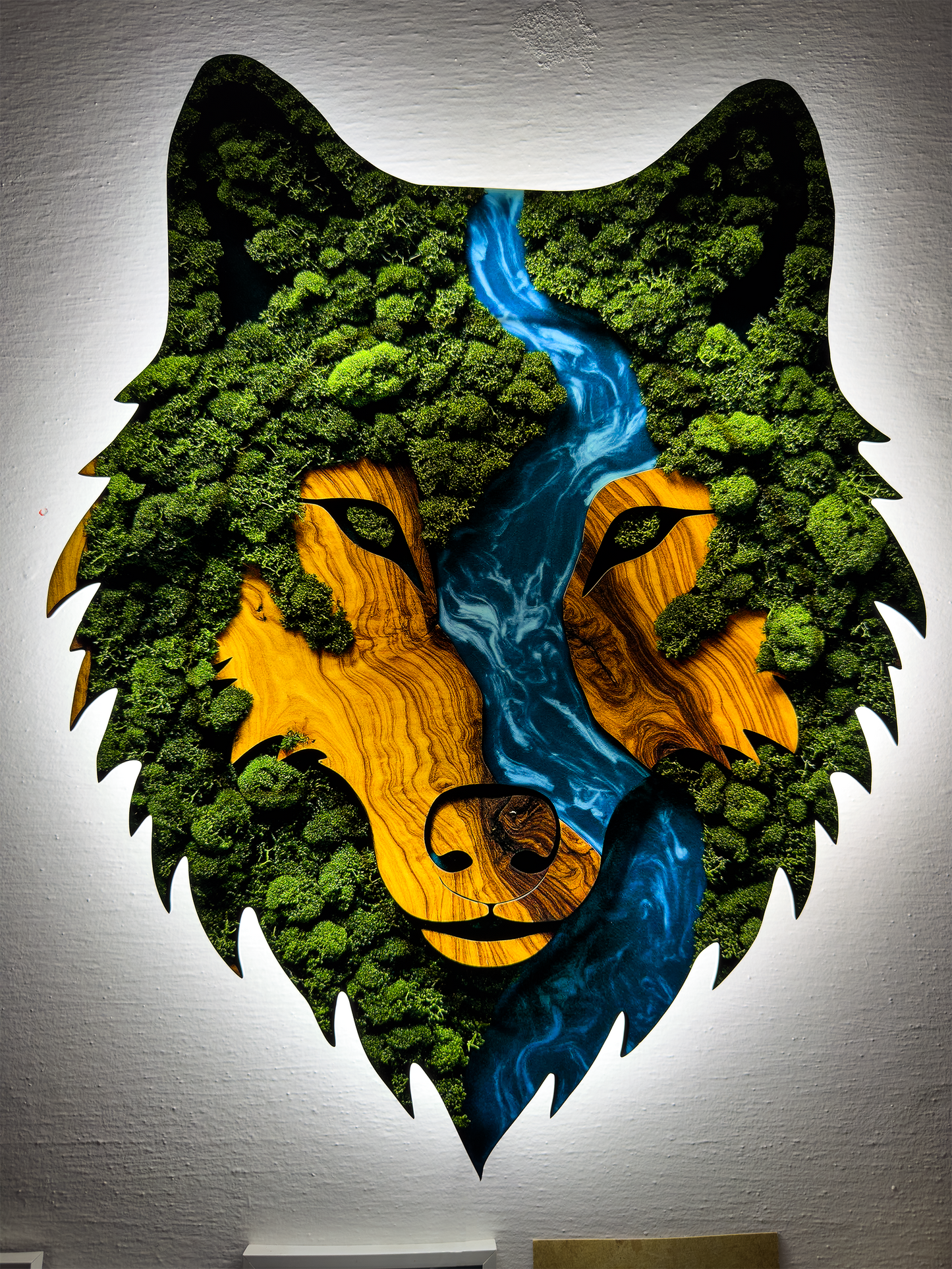 Luminous poster Moss wall decor Wolf Ragar