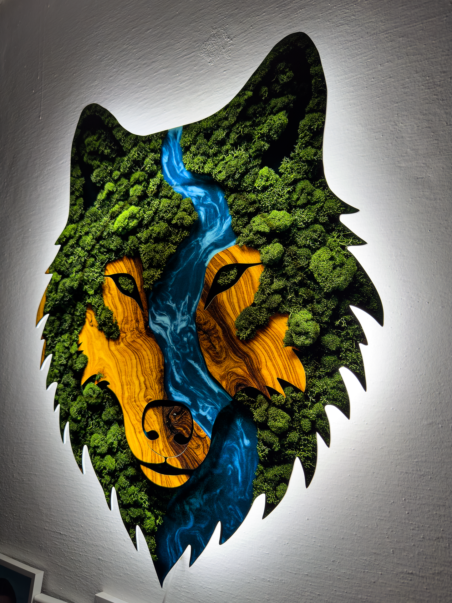 Luminous poster Moss wall decor Wolf Ragar