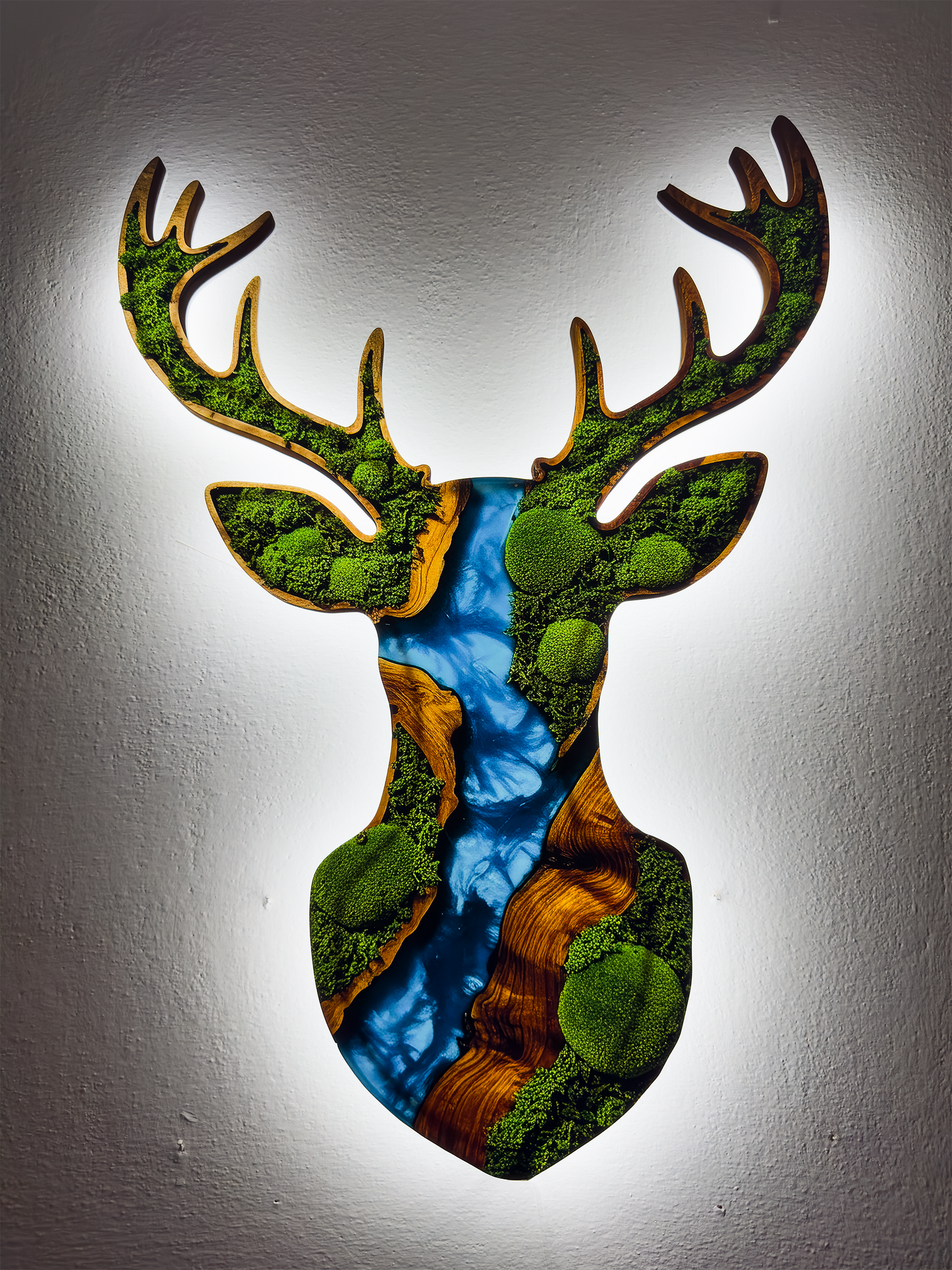 Luminous poster Moss wall decor Deer´s soul