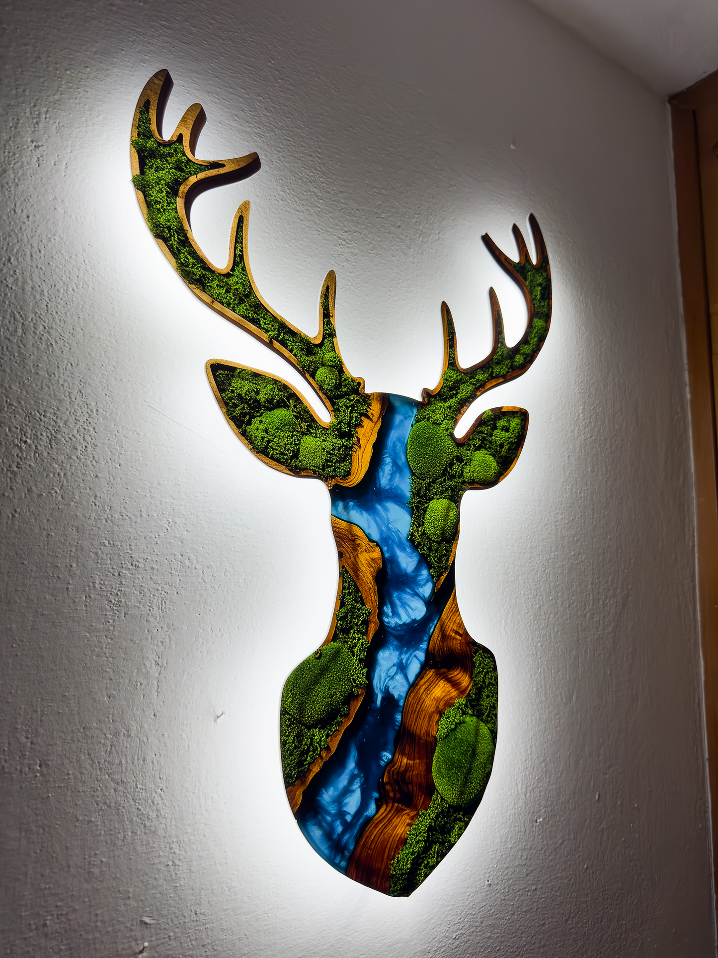 Luminous poster Moss wall decor Deer´s soul