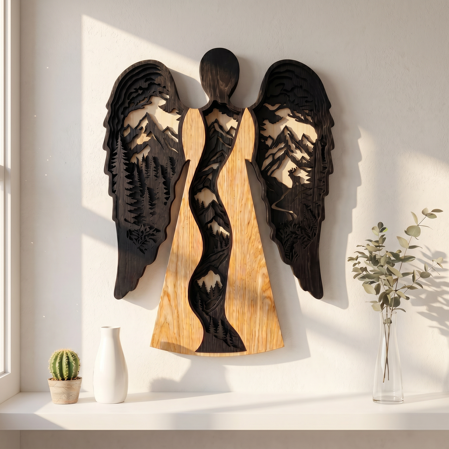 Angel of the Mountain – Real Nature Oak Wood Wall Decor (T-Tatra)